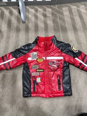 Disney Red and Black Lightning McQueen Racing Jacket size 2T